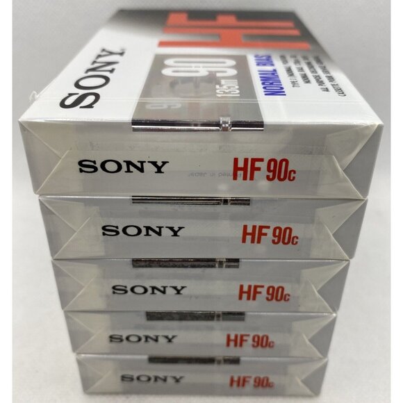 Lot of 5 Sony HF90c High Fidelity Normal Bias Recording Audio Cassettes 90 min - Picture 6 of 9